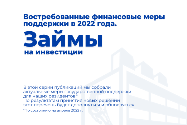 Востребованные финансовые меры поддержки 2022 года: займы на инвестиции